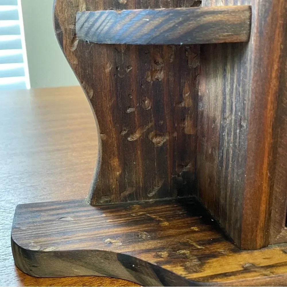 Vintage 1993 House of Lloyd Colonial Style Wall or Mantel Rustic Wooden Clock